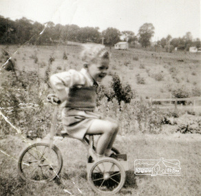 Photograph, Graeme Landy (approx. 3); looking east from the backyard of 38 Beattie Street, Montmorency, c.1952, 1952c
