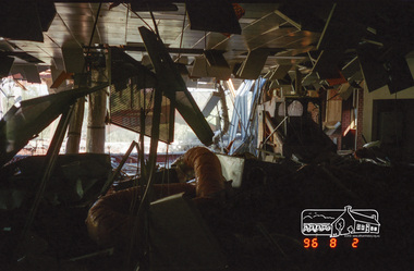 Photograph, Demolition of the former Shire of Eltham building, Main Road, Eltham, 2 Aug 1996, 1996