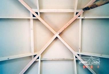 Photograph, The main rooof construction of the Pavilion, Eltham Living and Learning Centre, August 1994, 1994