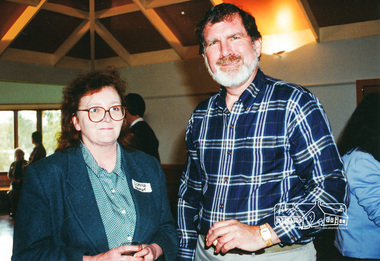 Photograph, Councillor John Graves, President, Shire of Eltham, and Lorna Smith, Manager, Panton Hill and Eltham Living and Learning Centres at the opening of the Eltham 'Pavilion' building, 10 October 1994, 10/10/1994