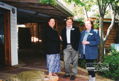 Photograph, Before the unveiling at the opening of the new Pavilion, Living and Learning Centre, Eltham, 10 October 1994, 10/10/1994