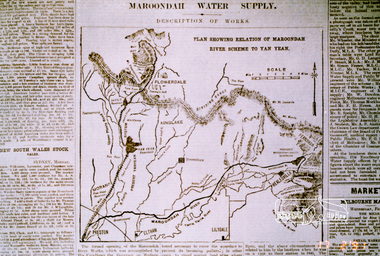 Photograph, Map showing the Maroondah system
