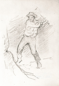 Photograph, Study of man chopping a tree