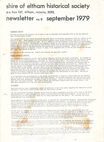 Newsletter, Newsletter, No. 8, September 1979