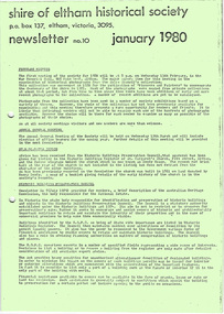 Newsletter, Newsletter, No. 10, January 1980