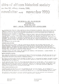 Newsletter, No. 15 November 1980