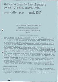 Newsletter, Newsletter, No. 20 September 1981