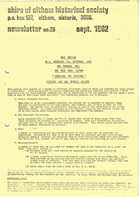 Newsletter, Newsletter, No. 26 September 1982