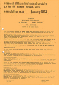 Newsletter, No. 28 January 1983