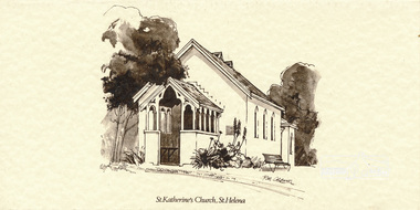 Greeting Card, Bill Caldwell, St. Katherine's Church, St. Helena, 1976