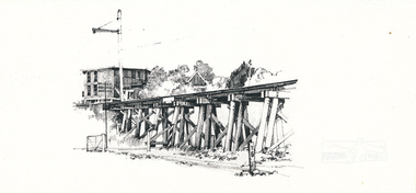 Greeting Card, Bill Caldwell, Railway Trestle Bridge, Eltham