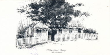 Greeting Card, Bill Caldwell, Sketch (reprint): White Cloud Cottage, Bill Caldwell n.d, c.1982
