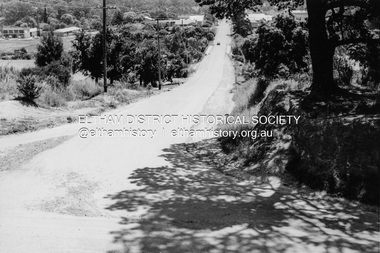 Photograph, Looking west along Bridge Street, from Main Road, Eltham, February 1968, Feb 1968