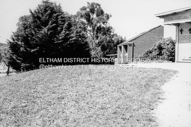Photograph, Our Lady's Church and school buildings on the east side of Main Road, Eltham, February 1968, Feb 1968