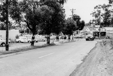 Photograph, Looking north along the east side of Main Road from near Henry Street, Eltham, February 1968, Feb 1968