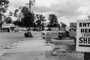 Photograph, Looking south along Main Road between Arthur and Dudley Streets, Eltham, February 1968, Feb 1968