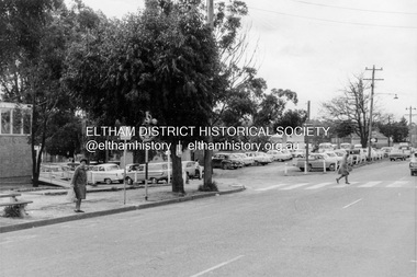 Photograph, Looking northwest acroos Main Road from near Arthur Street, Eltham, February 1968, Feb 1968
