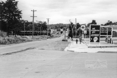 Photograph, Looking north along Main Road from intersection with Luck Street, Eltham, February 1968, Feb 1968