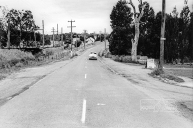 Photograph, Looking north along Main Road from intersection with Cecil Street, Eltham, February 1968, Feb 1968