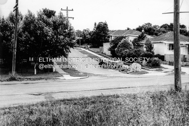 Photograph, Looking southeast across Main Road to intersection with Cecil Street, Eltham, February 1968, Feb 1968
