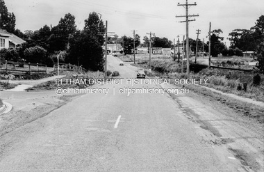 Photograph, Looking south along Main Road from the intersection with Elsa Court, Eltham, February 1968, Feb 1968
