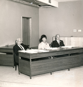 Photograph, Councillors Jim White, Charis Pelling and Bill Hale, Shire of Eltham, 1971