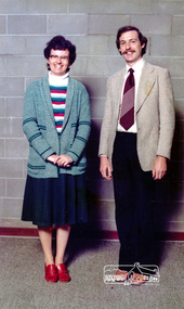 Photograph, Teachers Miss Helen Hillas and Mr Gavin Phillips, Eltham Christian School, 1981