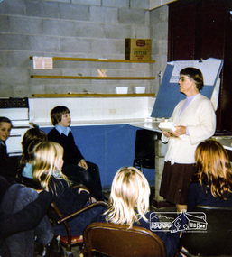 Photograph, Miss Adelaide Wilson teaching Biblical studies, Eltham Christian School, 1981, 1981