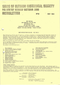 Newsletter, Newsletter, No. 30 May 1983
