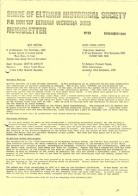 Newsletter, Newsletter, No. 33 November 1983