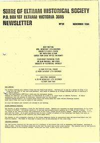 Newsletter, Newsletter, No. 39 November 1984