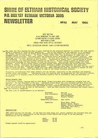 Newsletter, No. 42 May 1985