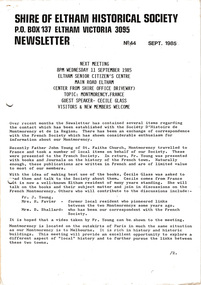 Newsletter, No. 44 September 1985