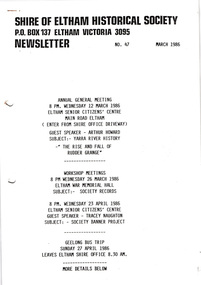 Newsletter, No. 47 March 1986