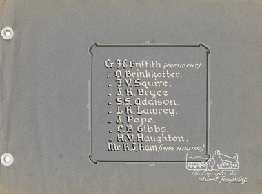 Photo album, Stuart Tompkins, Councillors, Shire of Eltham, 1951, 1952c