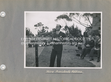 Photo album, Stuart Tompkins, Shire President's Address, 16 Nov 1951, 1952c