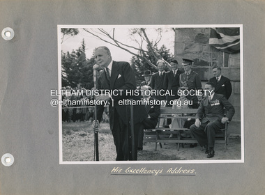 Photo album, Stuart Tompkins, R.S.S.A.I.L.A. Representative's Address, 16 Nov 1951, 1952c