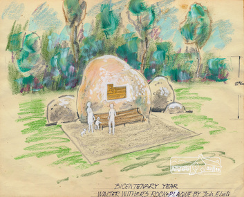 Sketch (Concept), Joh Ebeli, Bicentenary Year Walter Withers Rock and Plaque Design by Joh. Ebeli (1988), 1988