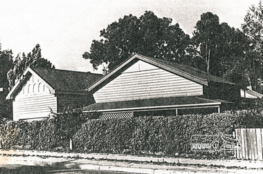 Copy of photograph, Eltham Tea Rooms, cnr Main Road and John Street, 1950, 1950