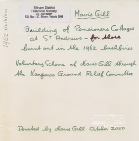 Folder, Building of Pensioners Cottages at St Andrews