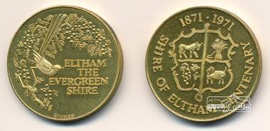 Medallion, Shire of Eltham, Medallion, Shire of Eltham Centenary 1871-1971, 1971