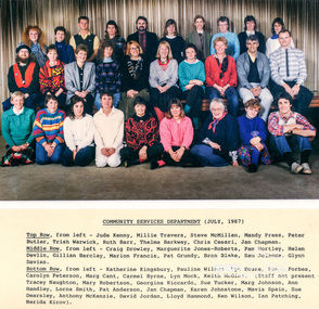 Photograph, Staff Photo, Community Services Department, Shire of Eltham, July, 1987 (with names), 1987
