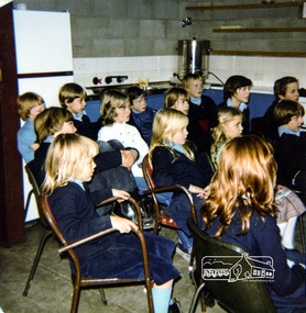 Photograph, Primaries listening to Adelaide Wilson, Eltham Christian School, 1981