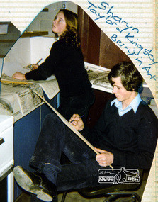 Photograph, Sharyn Taylor and Kingsley berry in Art, Eltham Christian School, 1981