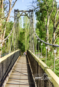 Photograph, Pedestrian suspension bridge over the Yarra River at Lower Plenty, 18 Apr 1998, 1998