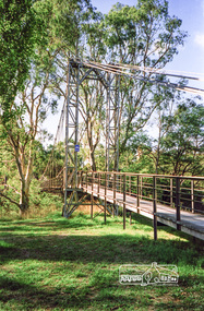Photograph, Pedestrian suspension bridge over the Yarra River at Lower Plenty, 18 Apr 1998, 1998