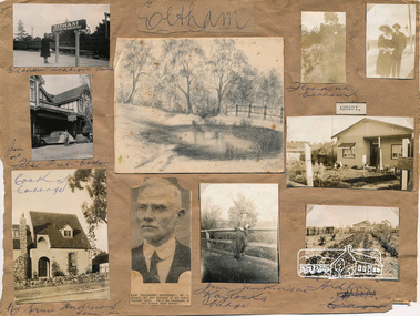 Scrapbook Page, Scrapbook page of photos, Eltham, 1920s to 1940s