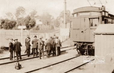 Photograph, First electric train at Eltham Railway Station, 15 April 1923