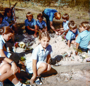 Photograph, Primaries in sandpit, Eltham Christian School, April 1982, 1982