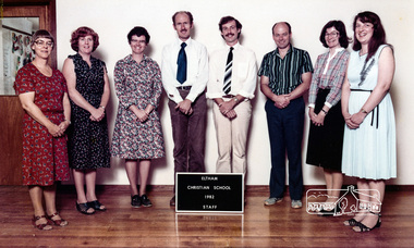 Photograph, Eltham Christian School, staff, 1982